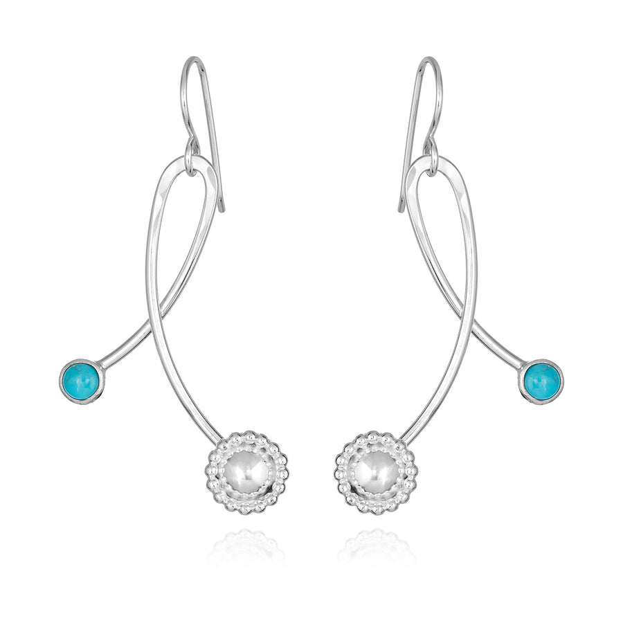 Sterling Silver Swing Earrings-Turquoise