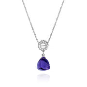 Purple Amethyst Designer Necklace Sterling Silver February Birthstone