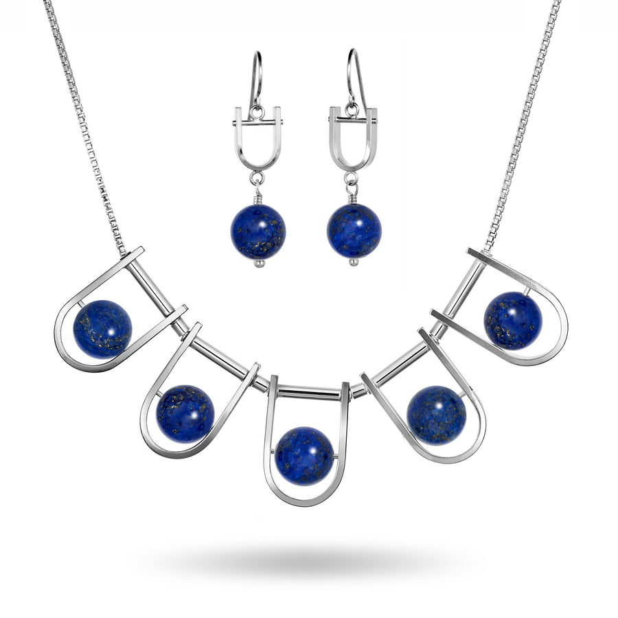 U Orb Earrings - Lapis Lazuli