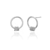 SPINNER: Small Hoop Stud Earrings with Spinning Ring Accents