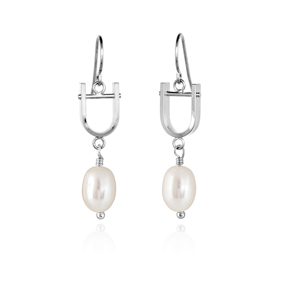 U: Dangle Earrings - White Pearl