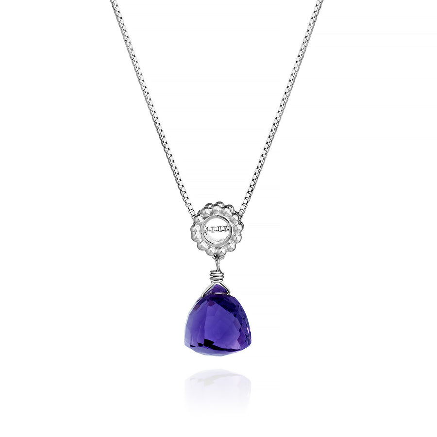 Purple Amethyst Designer Necklace Sterling Silver February Birthstone